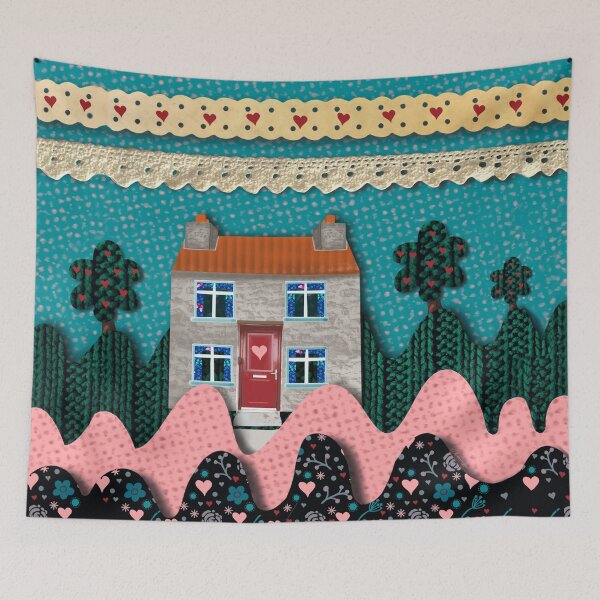 Item preview, The Little Whimsical Cozy Cottage 2d  designed and sold by Printfantasia .