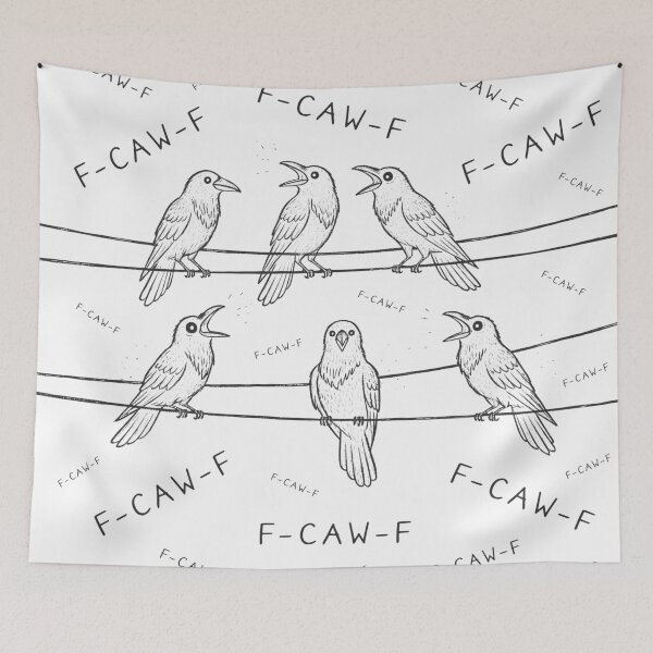 Item preview, Vintage Crows on Power Lines – Funny F-CAW-F designed and sold by ArtsMichalShop.