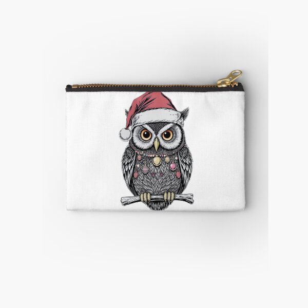 Item preview, Christmas Owl – Bold Line Art Print | Festive Round Owl with Ornaments designed and sold by ColorSplash123.