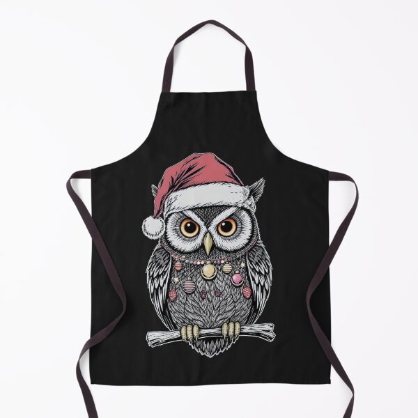 Item preview, Christmas Owl – Bold Line Art Print | Festive Round Owl with Ornaments designed and sold by ColorSplash123.