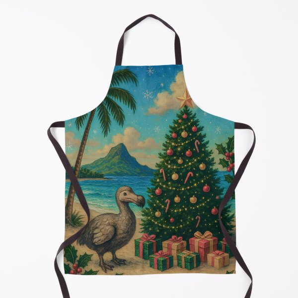 Item preview, Tropical Christmas Artwork with Dodo Bird and Tree on a Mauritius Beach – Festive Island Illustration designed and sold by darryllouis245.