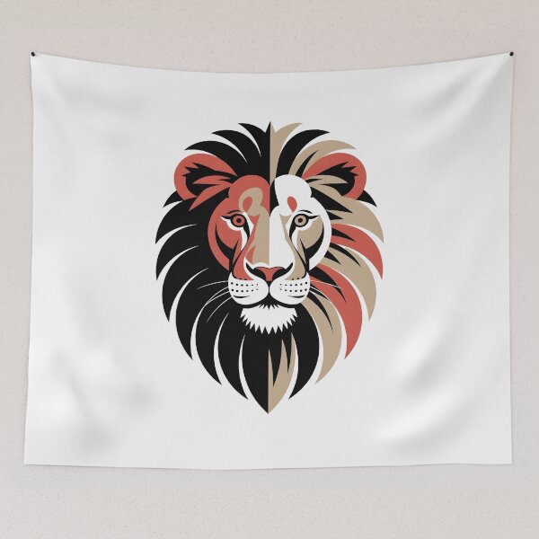 Item preview, Geometric Lion Art Deco Print designed and sold by Selirnoop.