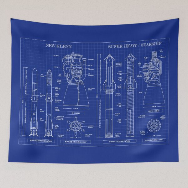 Item preview, New Glenn vs Super Heavy / Starship (Blueprint) designed and sold by BGALAXY.