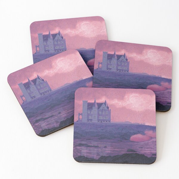 Item preview, Gothic Coastal Castle: Moody Pink & Purple Seascape designed and sold by AllegraMussato.