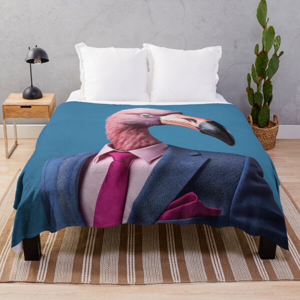 Item preview, Flamingo in a blue jacket and tie designed and sold by anytka.