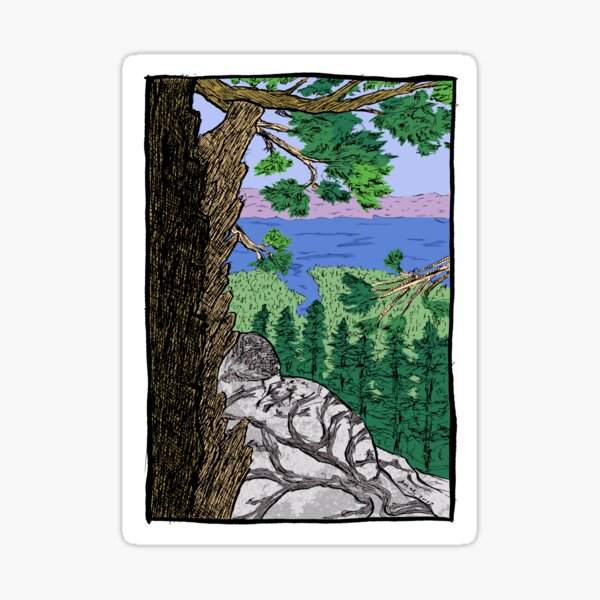 View from Maggies Peaks Sticker