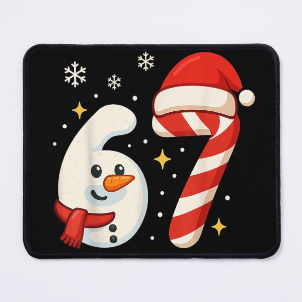 Item preview, Snowman and Candy Cane Christmas Countdown Numbers 6 and 7 Design designed and sold by Serene woods.