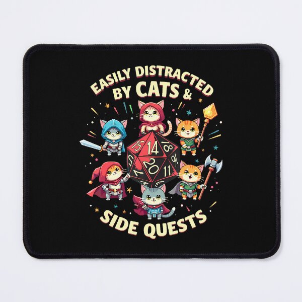 Item preview, Easily Distracted Cats Side Quests Cat Gamer Video Games designed and sold by AlicaMonica.