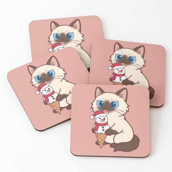 Item preview, Kawaii Ragdoll Cat with Snowman Ice Cream designed and sold by BGMeYou.