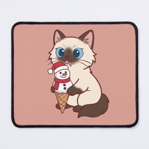Item preview, Kawaii Ragdoll Cat with Snowman Ice Cream designed and sold by BGMeYou.