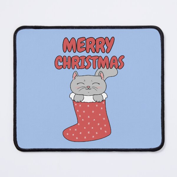 Item preview, Merry Christmas Cute Cat in Christmas Stocking designed and sold by HugSomeNettles.