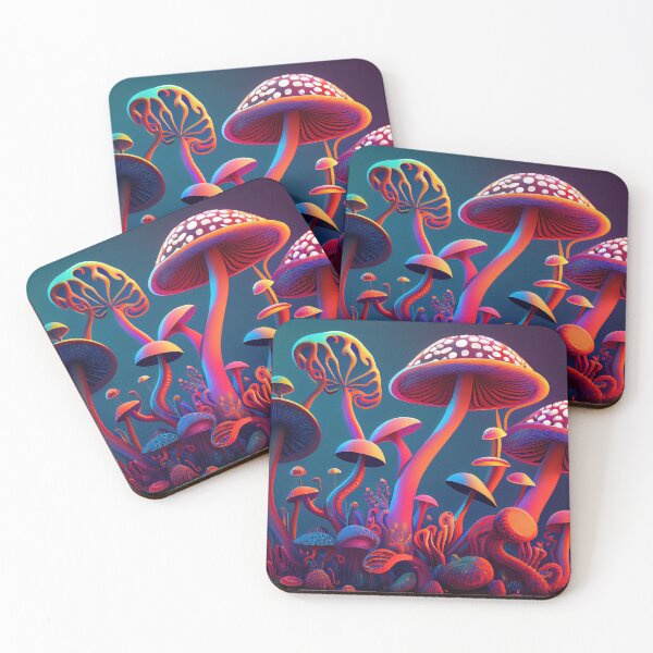 Item preview, Magic mushrooms. Psychedelic hallucination. Vibrant illustration. 60s 70s hippie colorful art designed and sold by anytka.