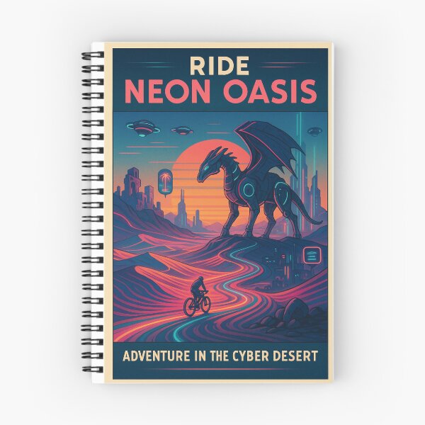 Item preview, Zwift Cyber Desert Adventure – Ride Neon Oasis Travel Art designed and sold by loccotown168.