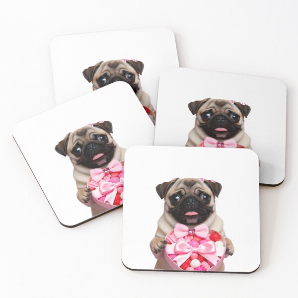Item preview, Cute Pug Holding Valentine Candy Box Sweet Dog Gift designed and sold by GrumpySableye.
