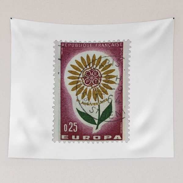Item preview, Vintage French Europa Flower Postage Stamp designed and sold by red-amber65.