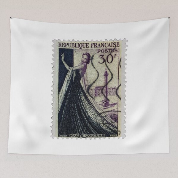 Item preview, Vintage French Haute Couture Postage Stamp designed and sold by red-amber65.