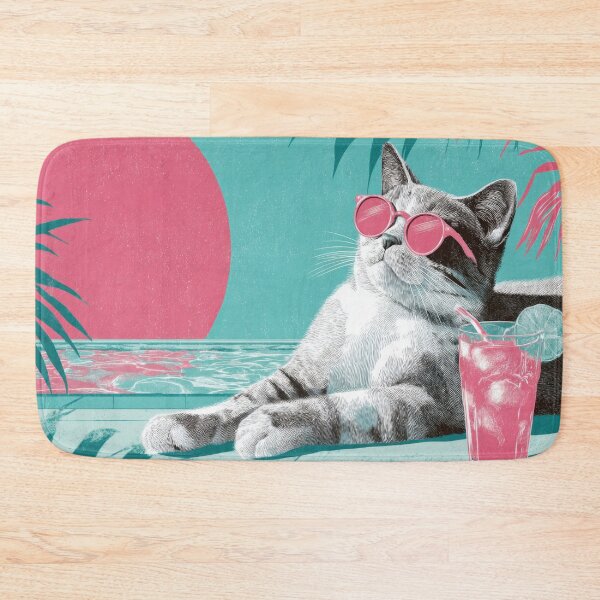 Item preview, Cool cat relaxing by the pool designed and sold by anytka.