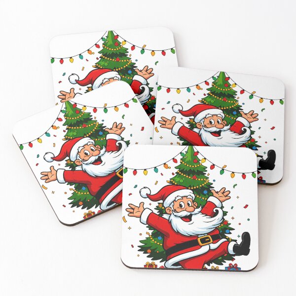 Item preview, Dancing Santa by the Tree – Joyful Christmas Celebration Design designed and sold by meesub.