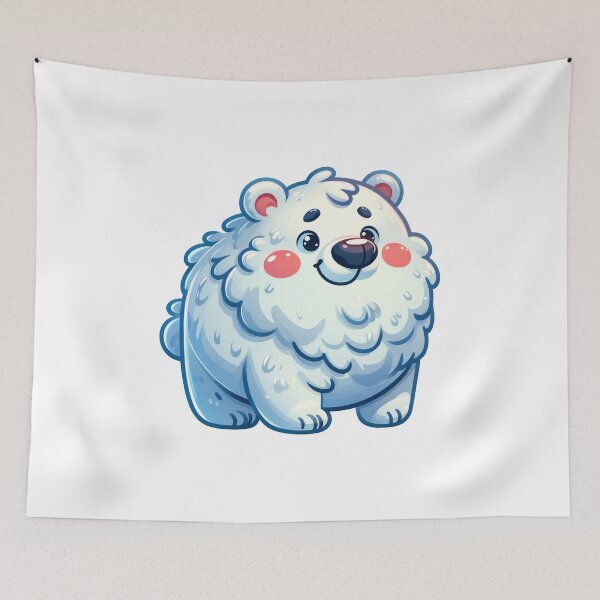 Item preview, Cute Polar Bear Sticker – Kawaii Arctic Animal Chubby Winter Design designed and sold by LunaPixelStudio.