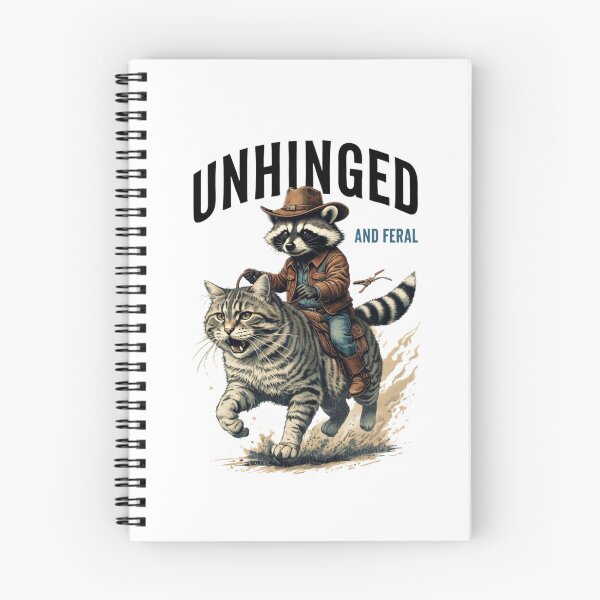 Item preview, Unhinged and Feral — Vintage Cowboy Raccoon Riding Tabby Cat designed and sold by Colorful-Garden.