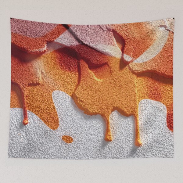 Item preview, Bright orange mural on wall designed and sold by anytka.