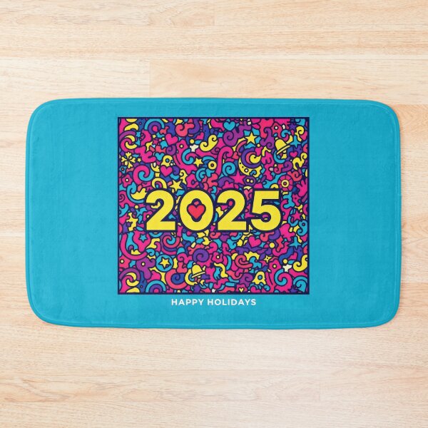 Item preview, 2025 Happy Holidays Colorful Heart Celebration Design designed and sold by SplashTastic.