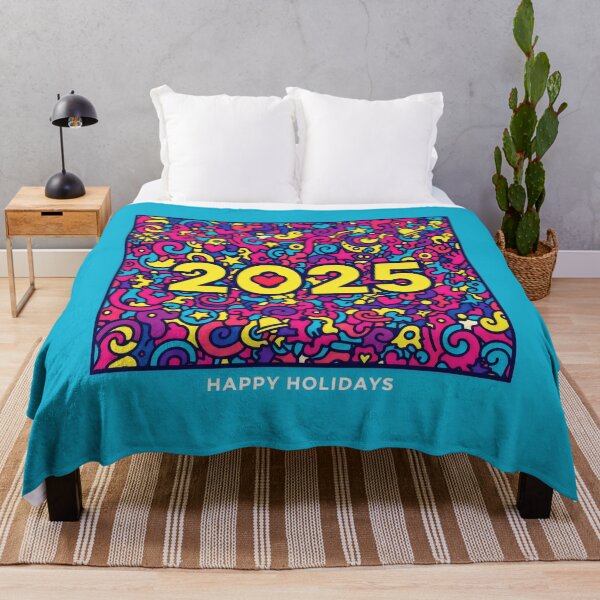 Item preview, 2025 Happy Holidays Colorful Heart Celebration Design designed and sold by SplashTastic.