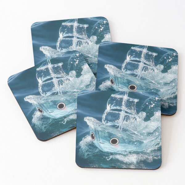 Item preview, Kawaii Ice Ship on Water – Cute Frozen Sailing Boat designed and sold by NordseeSteel.