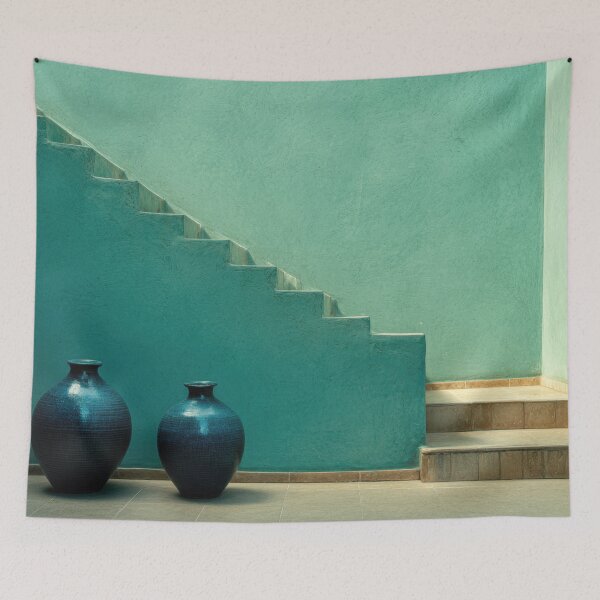 Item preview, Blue vases by the stairs designed and sold by anytka.