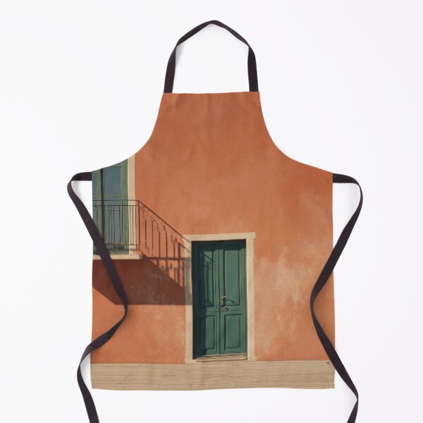 Item preview, Bright orange wall with green door designed and sold by anytka.