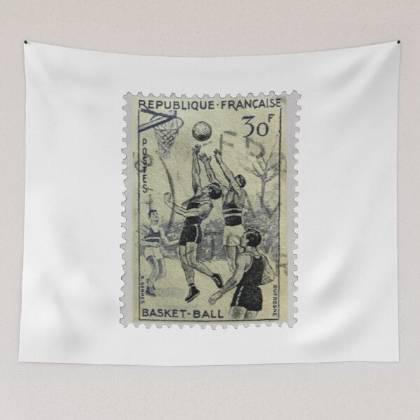 Item preview, Vintage Basket Ball French Postage Stamp designed and sold by red-amber65.