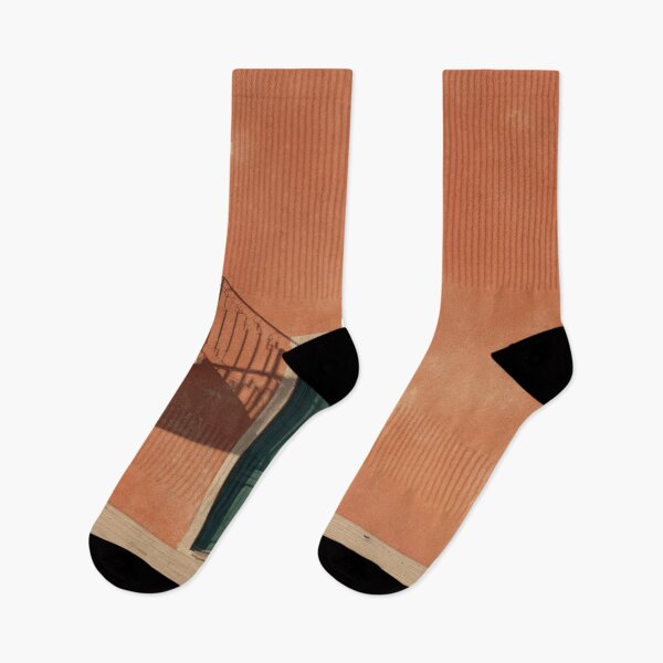 Item preview, Bright orange wall with green door designed and sold by anytka.