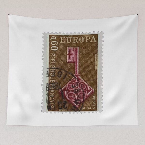 Item preview, Vintage Red Key French Postage Stamp designed and sold by red-amber65.