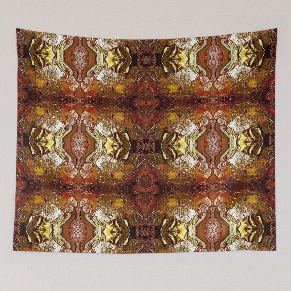 Item preview, Geometric Pattern of Floral Ornament in Ocher and Golden designed and sold by mavicfe.