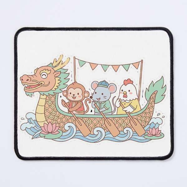 Item preview, Cute Zodiac Animals Dragon Boat designed and sold by JessieJoyStudio.