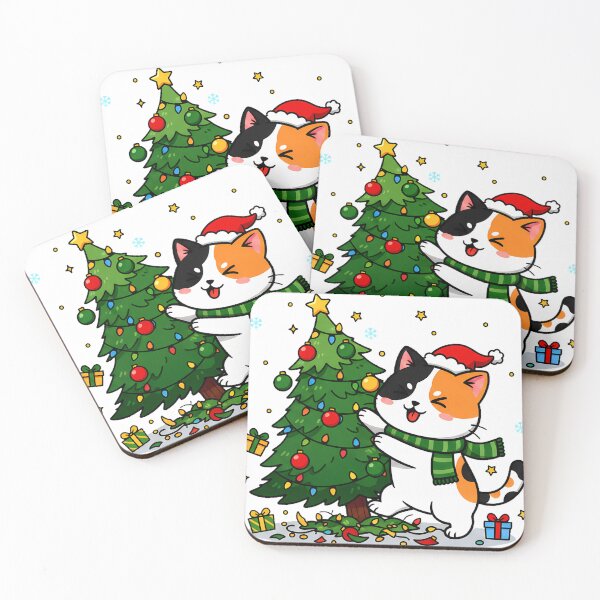 Item preview, Calico Cat in Christmas Tree – Festive Feline Chaos Design designed and sold by meesub.