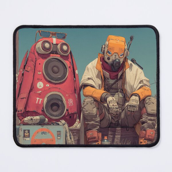 Item preview, Wasteland Survivor and Red Speaker Robot | Cel-Shaded Post-Apocalyptic Art designed and sold by MetroEnvision.