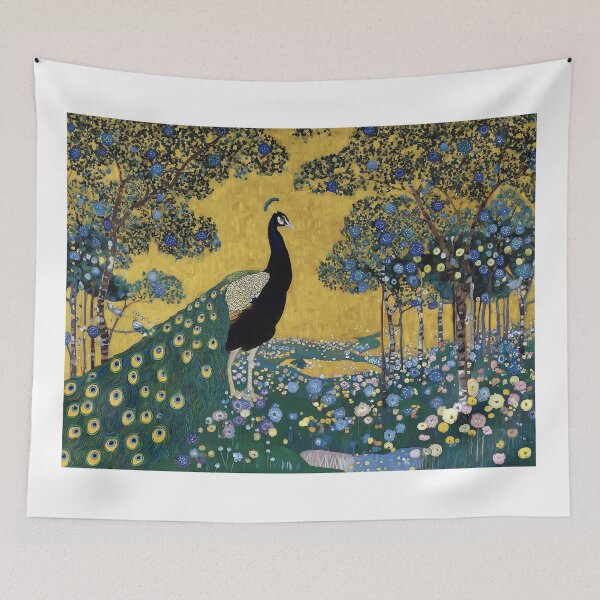 Item preview, Majestic Peacock Amidst Floral Landscape designed and sold by lautir.