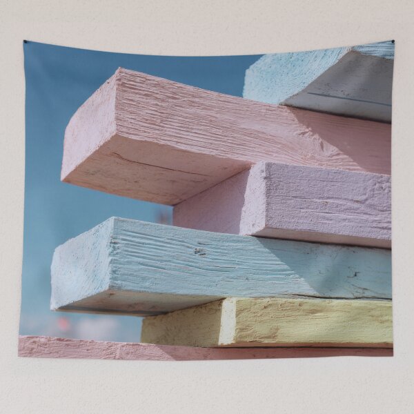Item preview, Colorful wooden planks in light designed and sold by anytka.