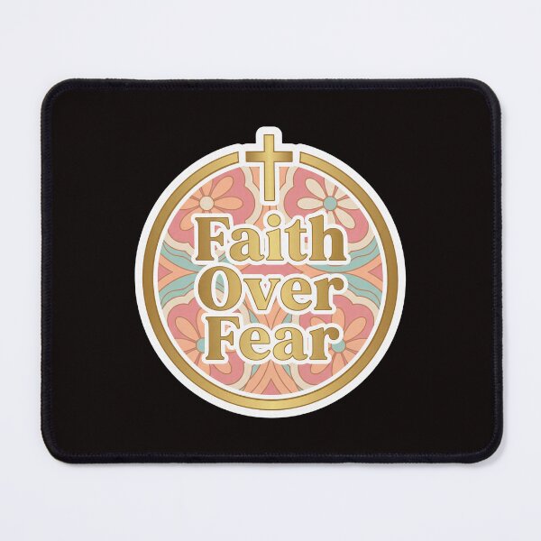Item preview, Faith Over Fear Retro Floral Circle Message designed and sold by torildorxop.