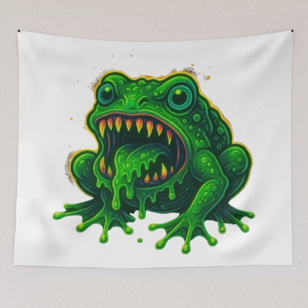 Item preview, Radioactive Monster Frog – Toxic Neon Mutant Frog designed and sold by GlowAIDesigns.