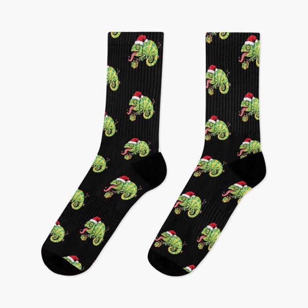 Item preview, Funny Christmas Chameleon – “Color Changing for Christmas” | Festive Chameleon with Gift designed and sold by ColorSplash123.