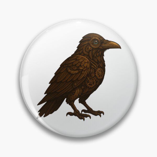 Item preview, Steampunk Crow – Mechanical Brass Sentinel designed and sold by Papier Atelier Art.