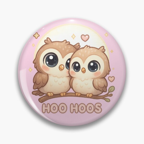 Artikelvorschau, HOO HOOS – Chibi-Eulen im Mondlicht (Niedliche Pastellillustration) entworfen und verkauft von JonelCrafts.