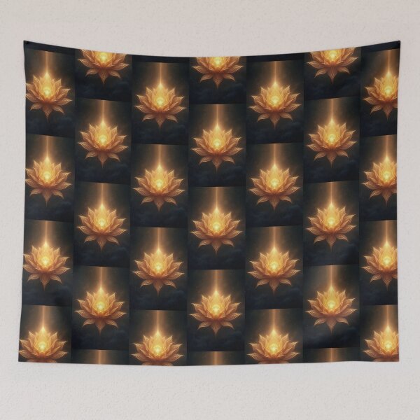 Item preview, Sacred Geometric Lotus with Golden Golden Aura – Spiritual Energy Art designed and sold by OhmAuraArt.