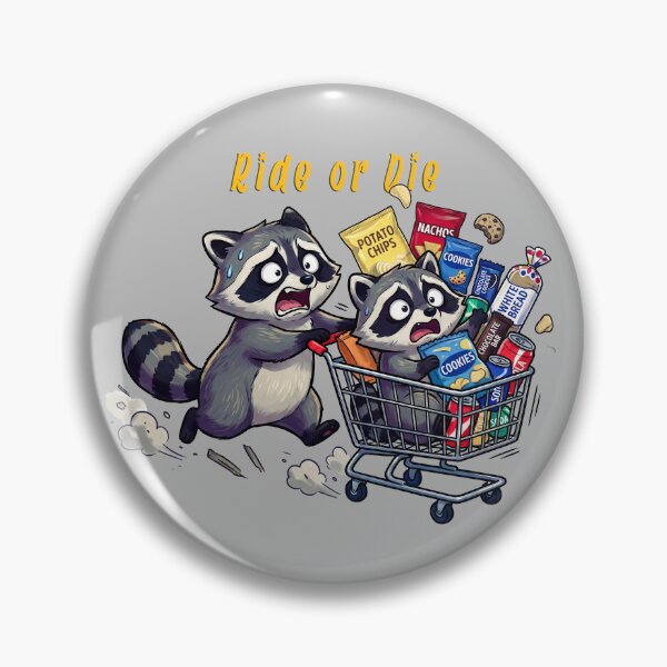 Item preview, Funny Chaotic Raccoons Snack Run - Trash Panda Shopping Spree designed and sold by Tiny-roar-studio.