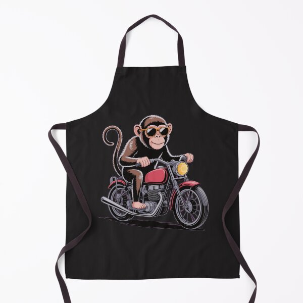 Artikelvorschau, Cooler Affe fährt Motorrad – Lustige Biker-Cartoon-Illustration entworfen und verkauft von Royalsticker.