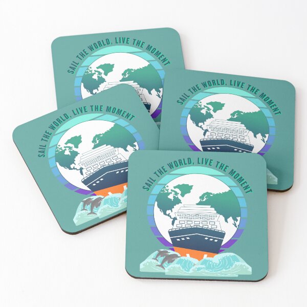 Item preview, World Map with Ocean Waves - Travel, Sea, Freedom Illustration. designed and sold by LunaPrintCo.