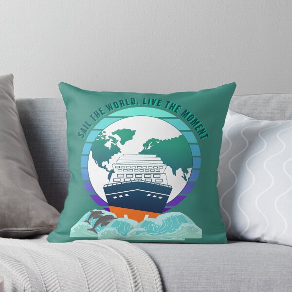 Item preview, World Map with Ocean Waves - Travel, Sea, Freedom Illustration. designed and sold by LunaPrintCo.
