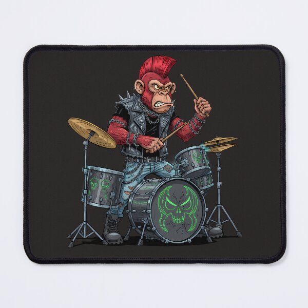 Item preview, Punk Monkey Drummer – Rock Cartoon Animal Playing Drums designed and sold by hn79.